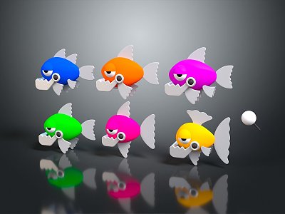 Modern game character bionic robot fish robot fish freshwater fish 3d model