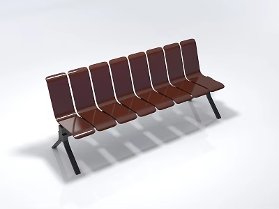 Modern Outdoor Sofa with Brown Seats and Black Metal Frame Design 3d model