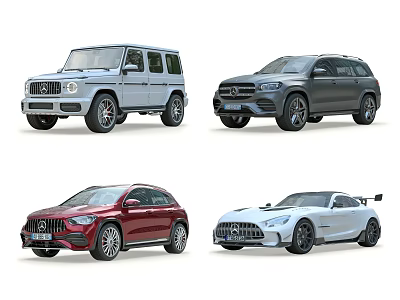 Mercedes Car Lineup Featuring SUV Sports Car Coupe And Crossover Styles 3d model