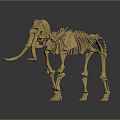 3D Printed Yellow Mammoth Skeleton Model For Medical Educational Device