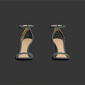 Elegant Blue High Heel Sandals With Ankle Strap Strappy Design And Light Colored Sole