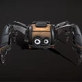 Steampunk Mechanical Spider With Wooden Body Metal Legs And Large Eyes