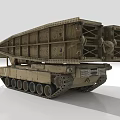 Military Armored Bridge Layer Tank With Deployable Bridge And Tracked Chassis 3d model