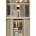 Elegant Modern Wardrobe Interior With Glass Doors Hanging Space And Drawers