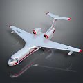 Aerospace Spaceplane Model With White Red Accented Design And Gray Background Reflection