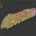 Golden Electric Toy Train With Streamlined Design Metallic Texture And Wheels