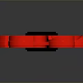 Red Multi Blade Weapon With Central Disc And Fidget Spinner Like Design