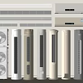 Various Modern Air Conditioners And Fans With Wall Mounted Floor Standing Designs For Home Use