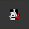Red Tire With Black White Mechanical Engine And Shiny Metal Parts