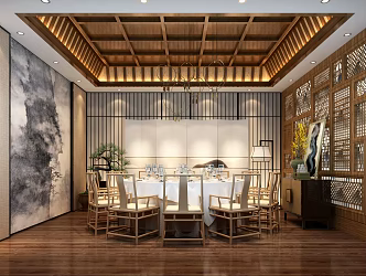 New Chinese-style private room 3d model