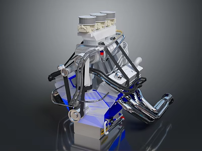 High Performance Industrial Equipment With Precision Metal Structure And Blue Mechanical Components 3d model