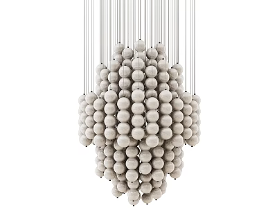 Modern Chandelier with White Spherical Beads Hanging Decorative Design for Home 3d model