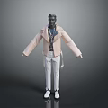 Stylish Light Colored Jacket With White Pants And White Shoes Fashion Outfit