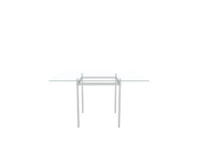 Modern Transparent Glass Table With Sleek Metal Legs And Minimalist Design 3d model