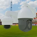 Outdoor Surveillance Cameras Installed At Sports Stadium For Public Security Monitoring