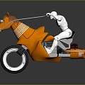 Modern sculpture machine horse sci-fi carriage 3d model