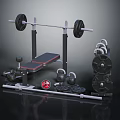 Complete Home Gym Fitness Setup With Barbell Rack Weight Bench Dumbbells And Weight Plates