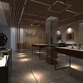 Modern Cultural Center Interior With Display Cases Exhibits Lighting And Wooden Ceiling