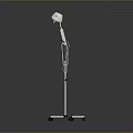 Modern Chrome Floor Lamp With Adjustable Arm And Tripod Base 3d model