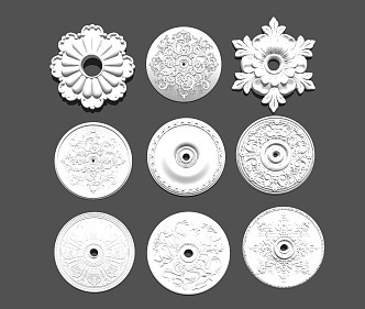 European-style lamp panel gypsum carved lamp panel 3d model