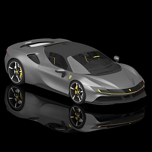 Urban Luxury Coupe Ferrari SF90 Stradale silver Ferrari 3d model