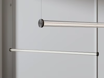Modern Double Rod Pendant Light With Sleek Metallic Design For Interior Decoration 3d model