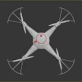 White Quadrotor Drone With Red Central Circle And Propeller Guards 3d model
