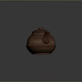 Brown Ceramic Teapot for Daily Use with Traditional Design and Smooth Handle 3d model