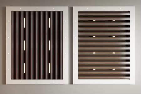 Modern ceiling wood grille aluminum square ceiling 3d model