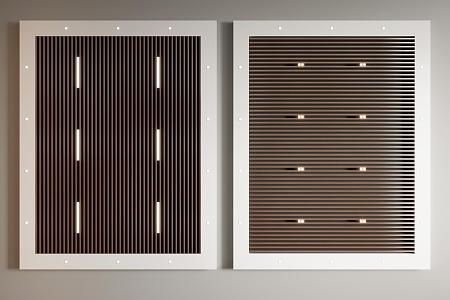 Modern ceiling wood grille aluminum square ceiling 3d model