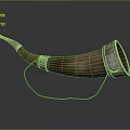 Traditional Handmade Horn Drinking Vessel With Natural Material Silver Bands And Red Cord