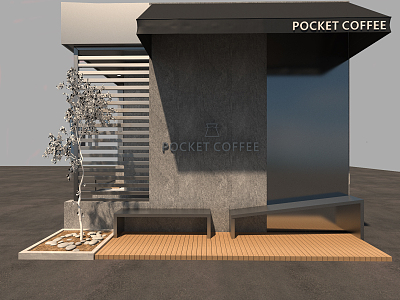 Modern coffee shop 3d model