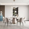 modern dining table and chair 3d model