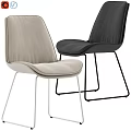 Light Gray And Dark Gray Upholstered Single Chairs With Modern Metal Legs Design
