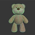 Brown Plush Teddy Bear Stuffed Doll With Cute Face And Soft Material 3d model