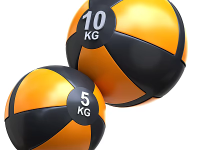 Sports Equipment Medicine Balls 5KG And 10KG With Orange Black Color For Fitness Training 3d model