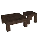 Coffee table long coffee table solid wood coffee table side table 3d model