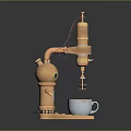 Copper Colored Mechanical Kitchen Appliance With Metal Structure For Making Beverages