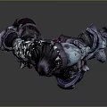Fantasy 3D Character Model With Armored Body Purple Outfit And Green Glowing Gem