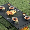 Outdoor Landscape Camping Camping Table and Chair Lake Grass Grill Food Camping Tools Dishes 3d model