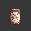 Retro Food Design Tin Can With How To Create Established 1989 Label And Silver Lid