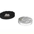 Circular Coffee Tables With White And Black Marble Textured Surfaces Modern Design