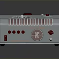 Retro Computer Device With Dual Circular Reels Red Buttons And Silver Casing Design 3d model