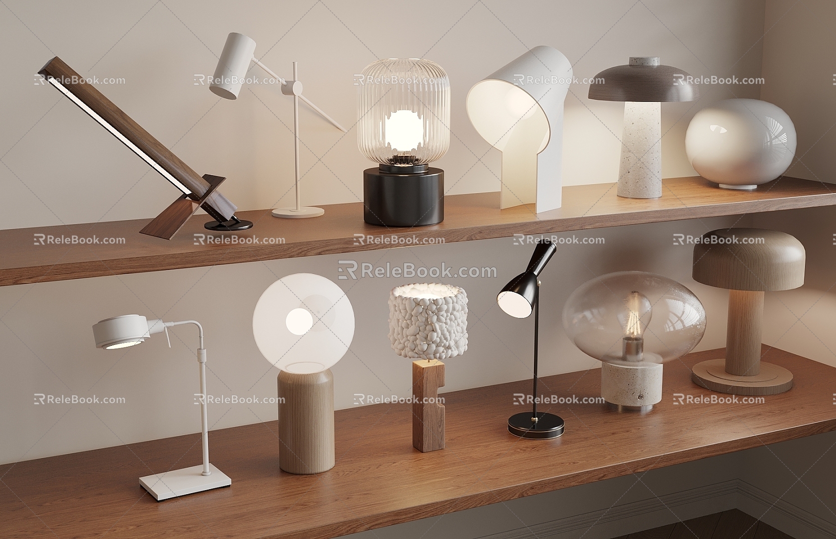 Table Lamp Cream Wind Table Lamp 3d model