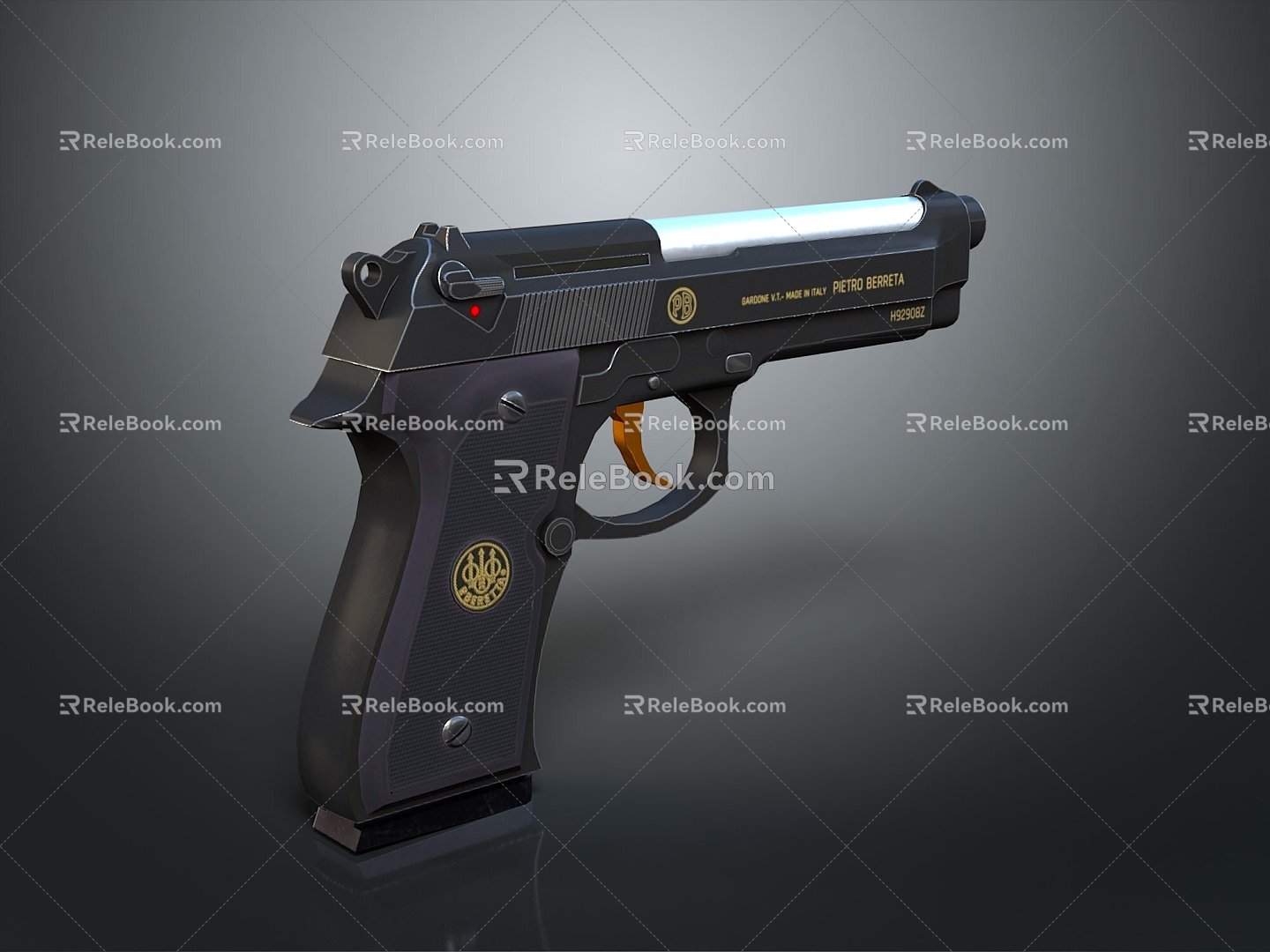 pistol semi-automatic pistol automatic pistol modern weapon hot weapon hot weapon gun military 3d model