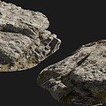 Stone Rock Moss Riverside Mountain Pebbles Shale Mountain Big Mountain 3d model