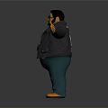 3D Character With Gray Jacket Blue Natural Gas Tee Green Pants Orange Gloves Outstretched Pose