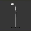 Modern Chrome Floor Lamp With Adjustable Arm And Tripod Base 3d model