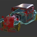 Vintage Classic Car With Old Style Grille Round Headlights And Chrome Details
