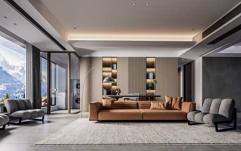 modern living room 3d model